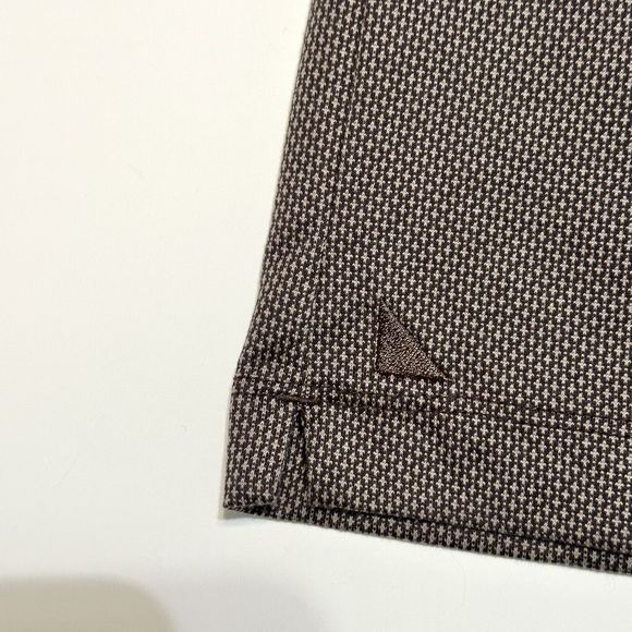 Untuckit Polo Shirt Long Sleeve Brown Damaschino Diamond Casual Men's Size XL - Picture 11 of 12